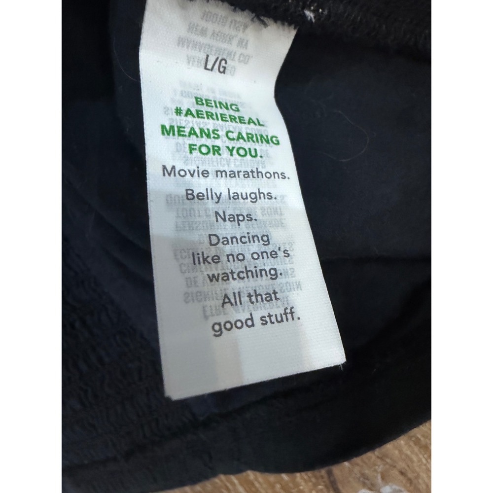 Aerie Womens Black Cotton Gauze Smocked Back Crop Top Adjustable Straps Large - Picture 5 of 7